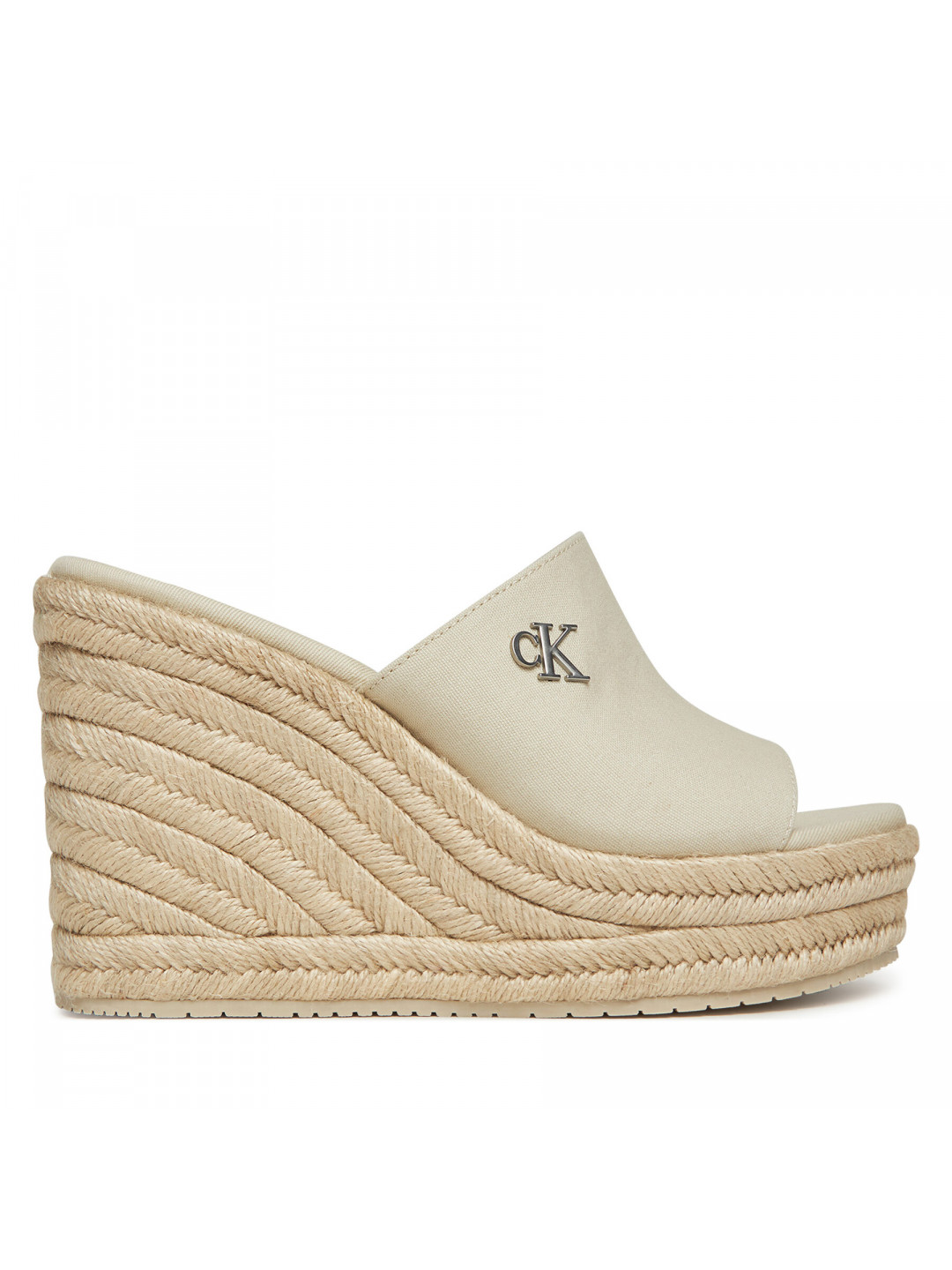 Espadrilky Calvin Klein Jeans Wedge Rope Slide Mg YW0YW01699 Écru